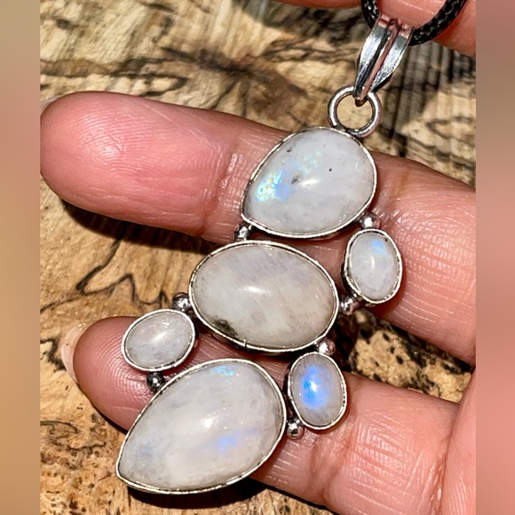 Rainbow Moonstone Crystal Pendant 2 1/2” - Picture 9 of 16